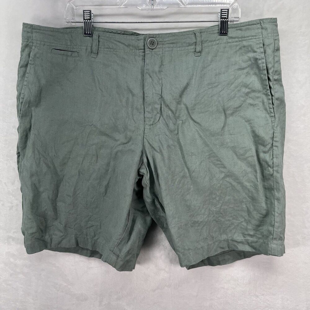 Trenery Linen Shorts Mens 40 Green Chino Lightweight Outdoor‎ Coastal Beachy